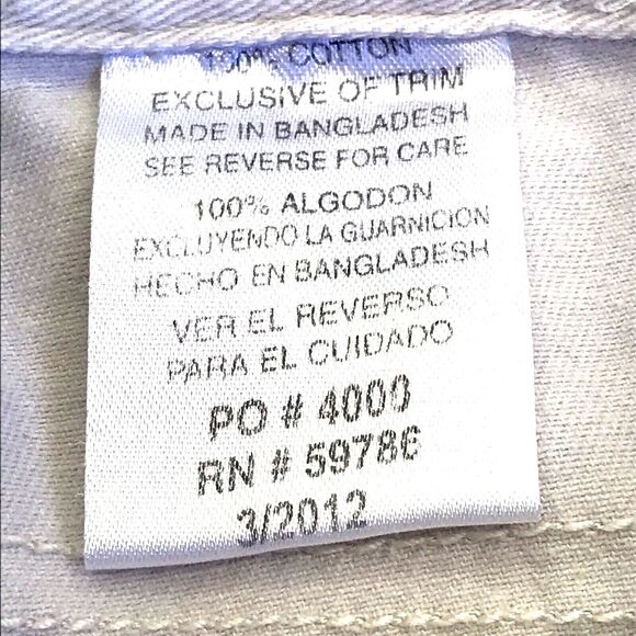 White Cargo Shorts Beverly Hills Polo Club 39 40 Mens Cotton Denim Chino Preppy - Picture 4 of 13